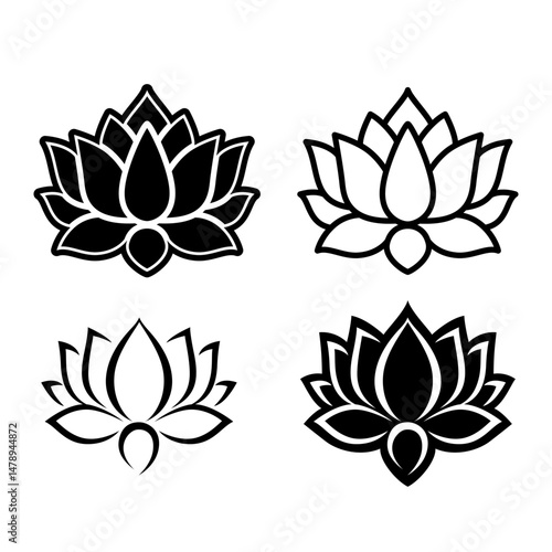 Set of black lotuses.