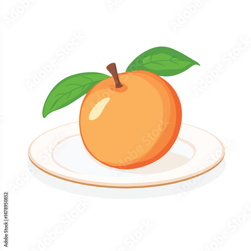 a cute Apricot fruit on plate