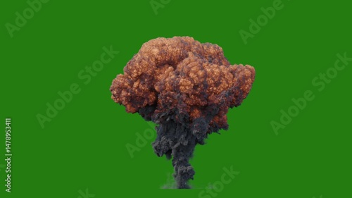 Massive Explosion on Green Screen - High-Impact Visual Effect, The video element of on a green screen background, Ultra High Definition, 4k video, on a green screen background.