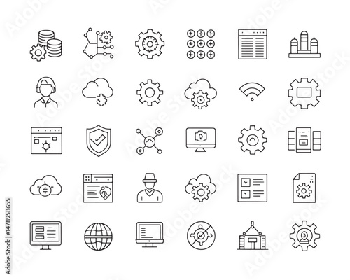 Hand Drawn Devops Line Art Icons for Agile Software Development