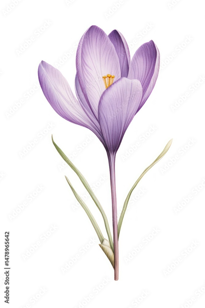 Obraz premium Flower crocus illustration botanical.