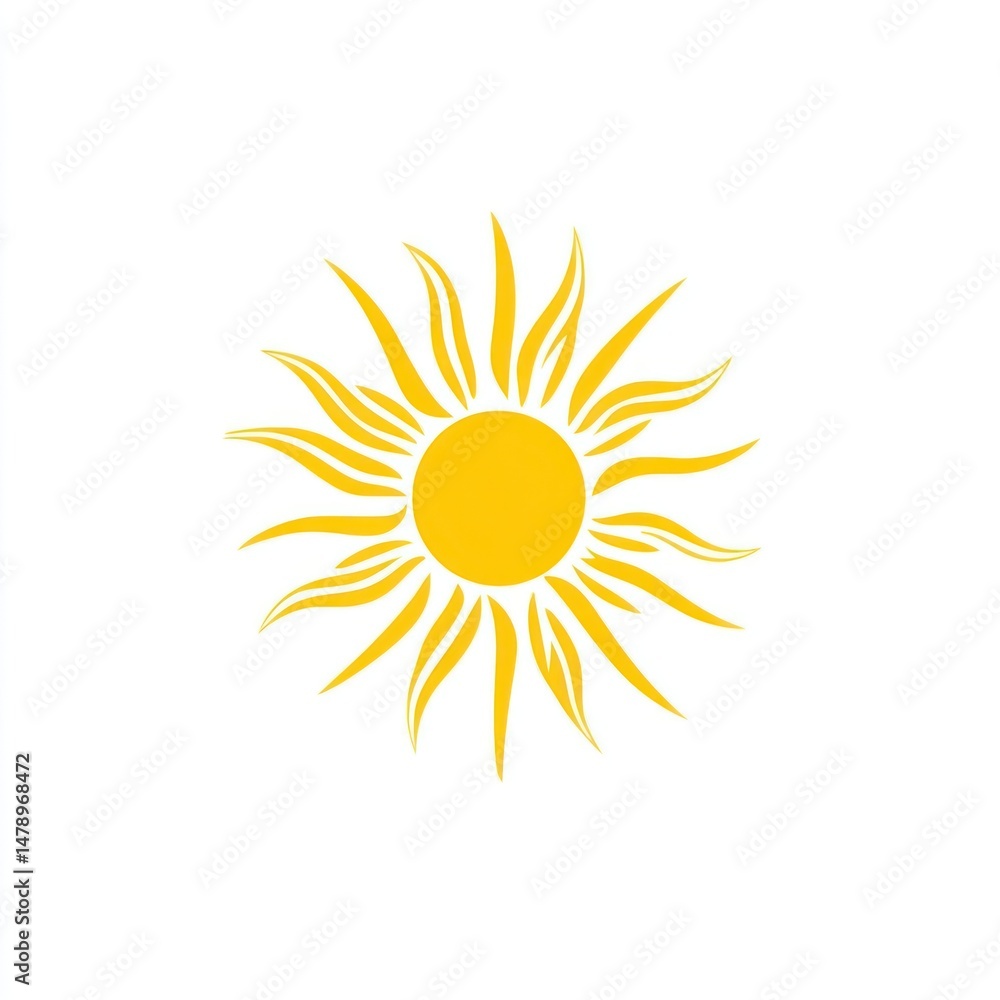 Sun icon yellow design illustration. Sun icon yellow design illustration.