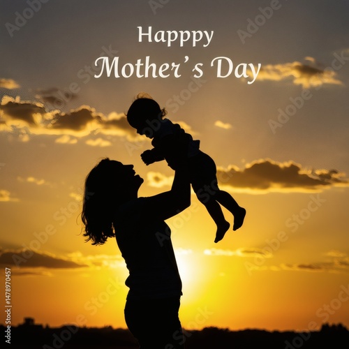 Happy Mothers Day typography poster design. Greeting card illustration.