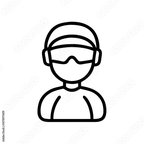 Surgeon Icon – Medical Doctor Outline Symbol with Mask and Glasses