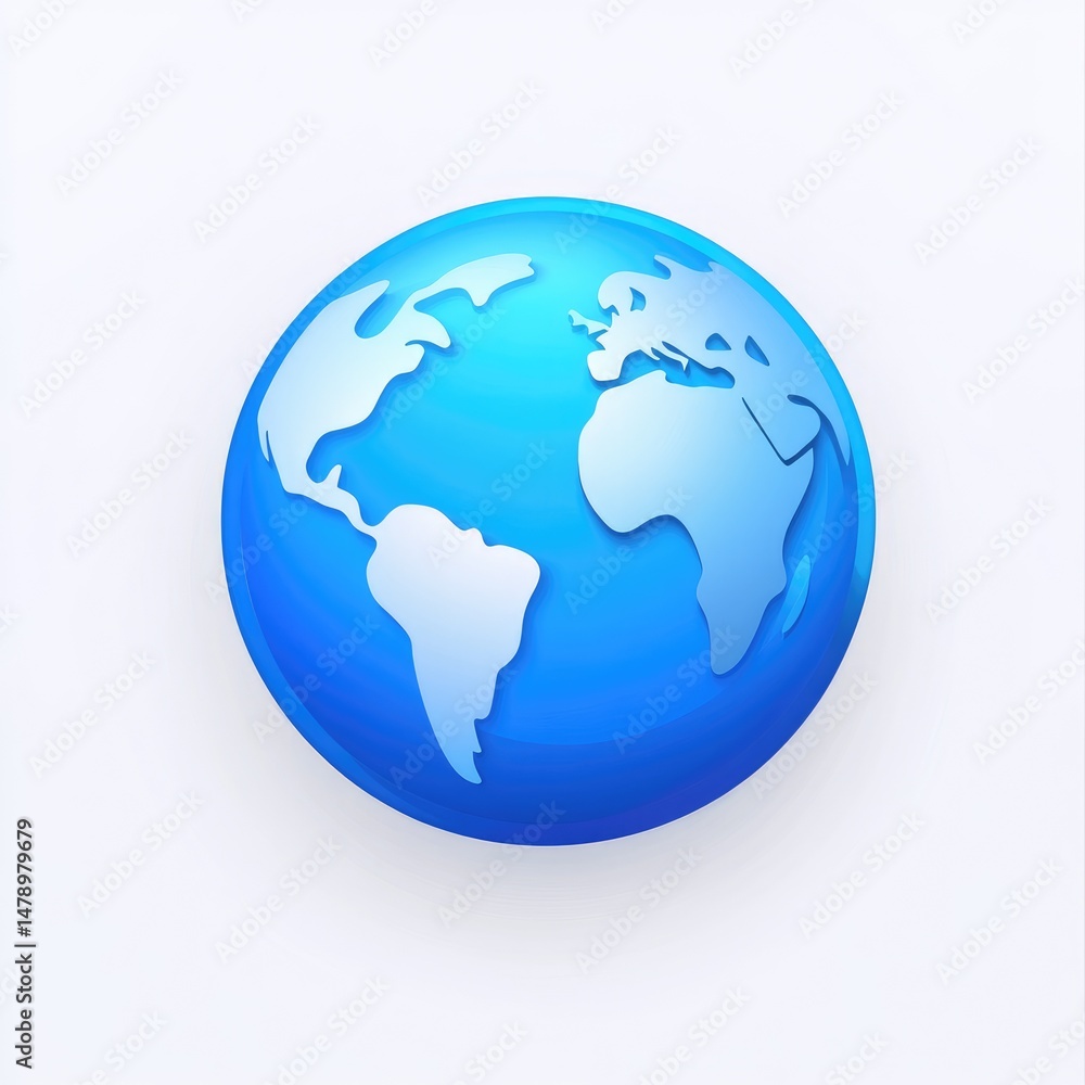 Naklejka premium Blue globe, Earth illustration