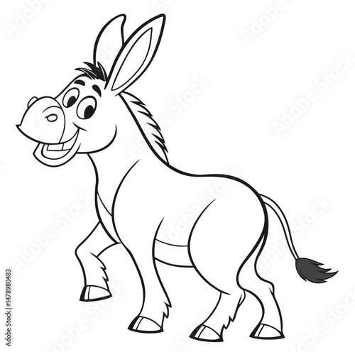 donkey cartoon coloring page