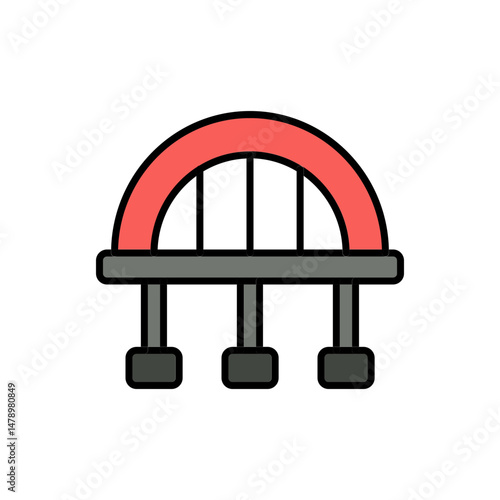 Brutalist Bridge Icon for Strong Concrete Architecture.