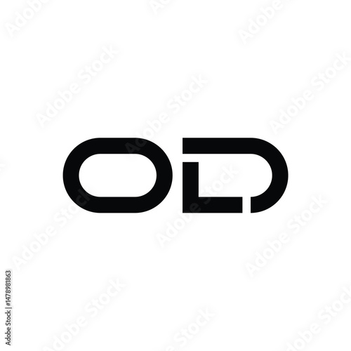 OD monogram logo design letter text name symbol monochrome logotype alphabet character simple logo