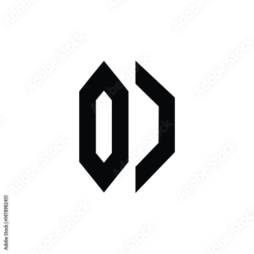 OD monogram logo design letter text name symbol monochrome logotype alphabet character simple logo