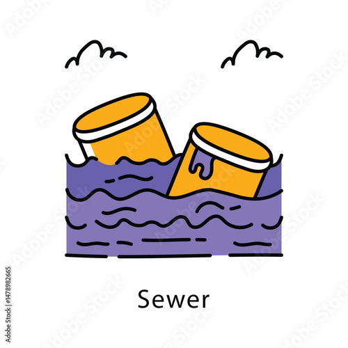 Sewer Vector Filled Outline Style icon. Eps 10 File