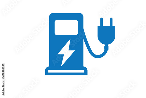 Electric car vehicle station EV vector. Electric car charge station icon. Electric car refueling icon symbol. EV car, Green hybrid vehicles charging point. Eco friendly vehicle concept