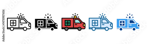 Wallpaper Mural Ambulance  Icon Set Multiple Style Collection Torontodigital.ca