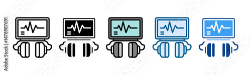 Defibrillator  Icon Set Multiple Style Collection