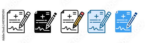 Prescription Pad  Icon Set Multiple Style Collection