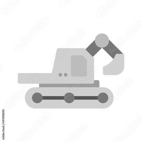 Excavator icon vector image. Suitable for mobile apps, web apps and print media.