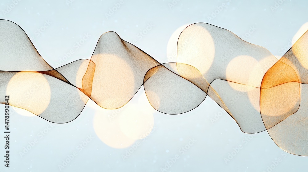 Elegant Flowing Fabric with Bokeh Lights in Soft Pastel Background Elegant Flowing Fabric with Bokeh Lights in Soft Pastel Background