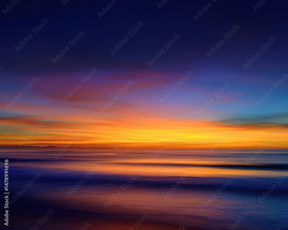 Fototapeta premium Sunrise over ocean motion blur