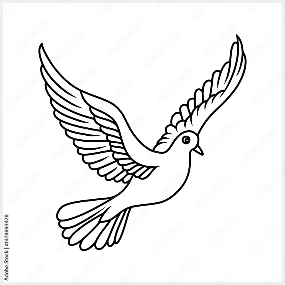 Doodle pigeon icon isolated.Outline animal. Hand drawn bird. Vector stock illustration Doodle pigeon icon isolated.Outline animal. Hand drawn bird. Vector stock illustration