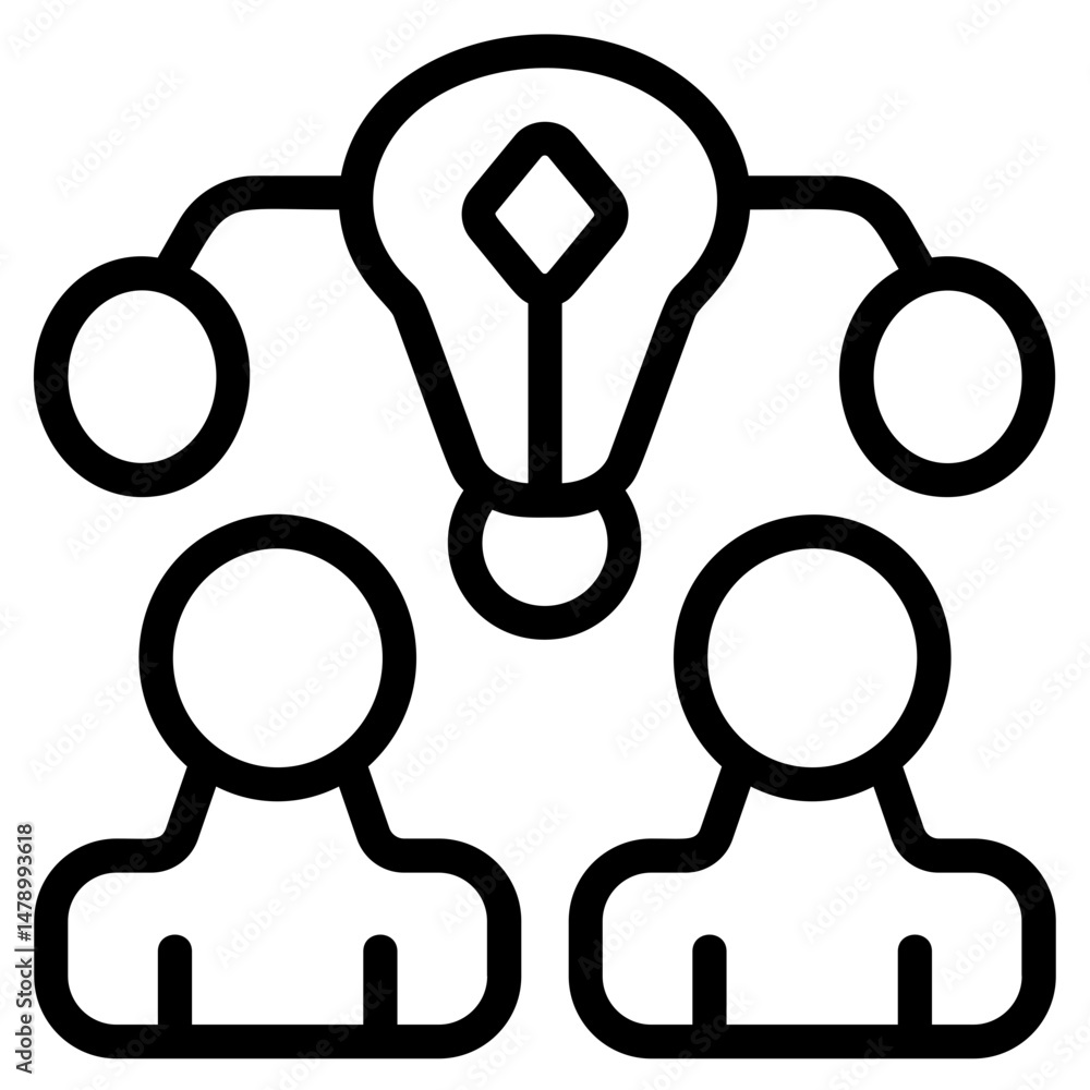 Fototapeta premium Partnership Idea Line Icon