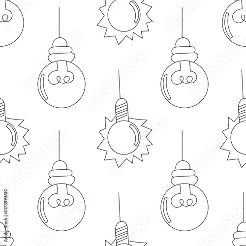 Seamless background of hand-painted incandescent lamps
