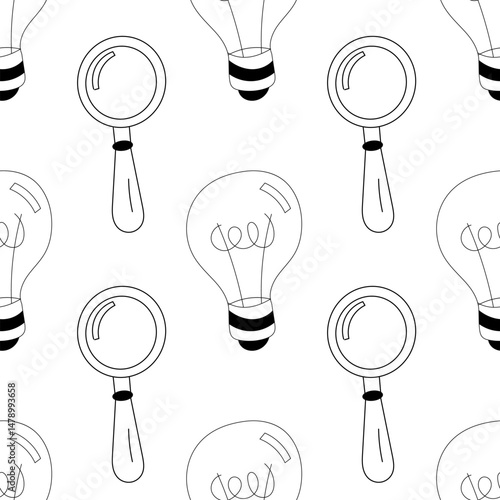 Seamless background of hand-painted incandescent lamps