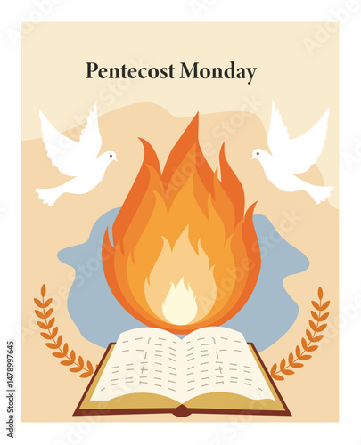 Pentecost Monday Descent of the Holy Spirit Vector Art-02