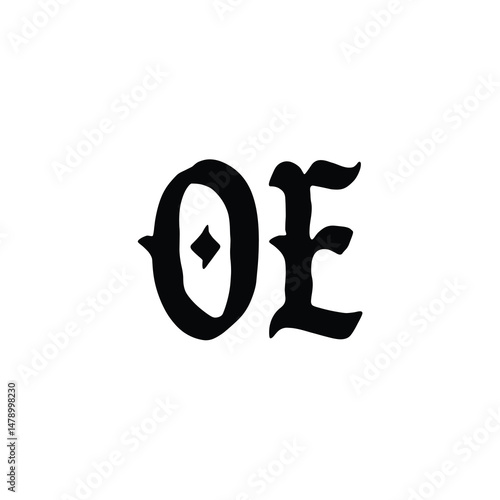 OE monogram logo design letter text name symbol monochrome logotype alphabet character simple logo