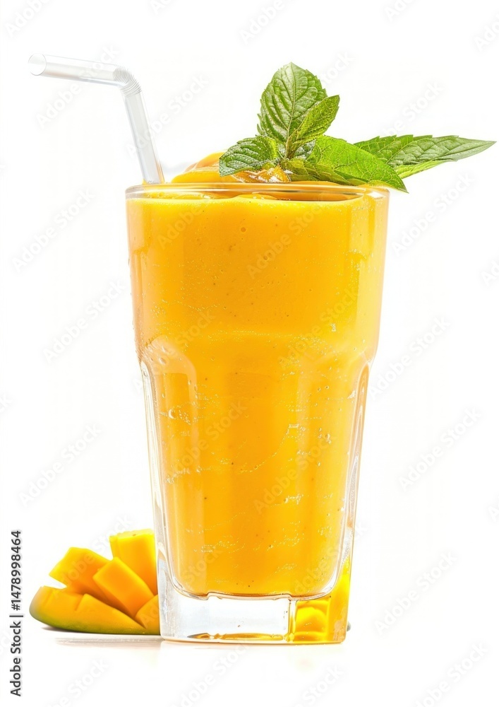 Fototapeta premium Refreshing mango smoothie with mint