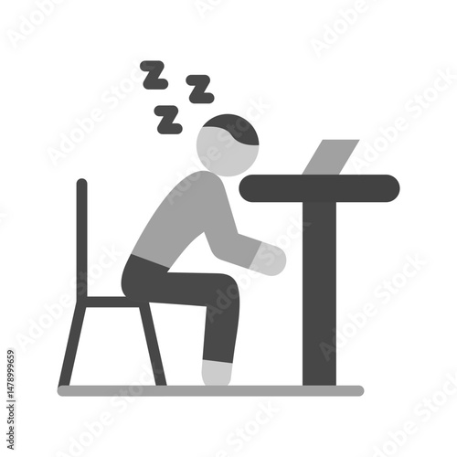 Sleepy Worker icon vector image. Suitable for mobile apps, web apps and print media.