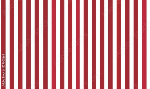 Vertical stripes of deep crimson and white.