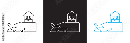 Resort icon. Vector illustration. isolated on white and black background. EPS 10