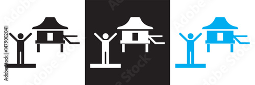 Resort icon. Vector illustration. isolated on white and black background. EPS 10