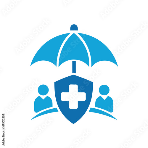 Healthcare Insurance with Umbrella Icon