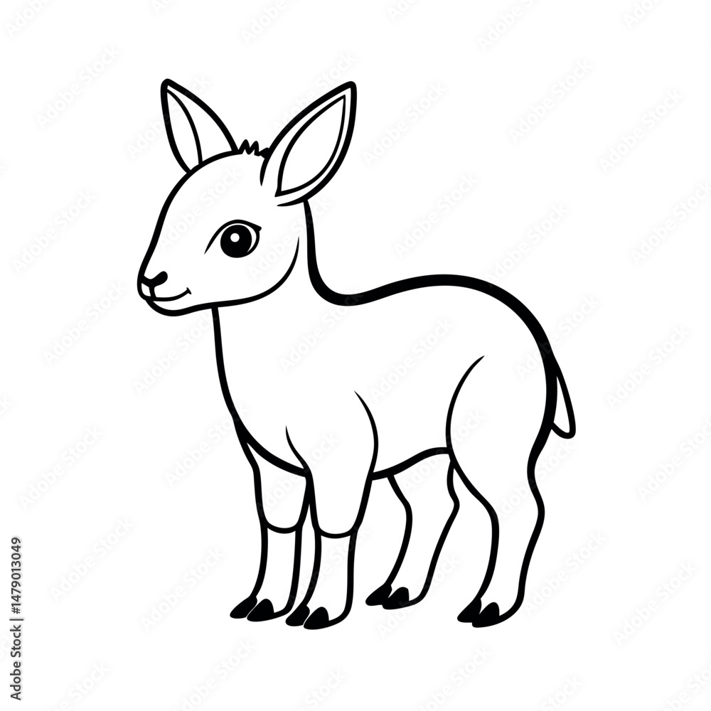 Minimal Baby Mara Vector Line Drawing Minimal Baby Mara Vector Line Drawing