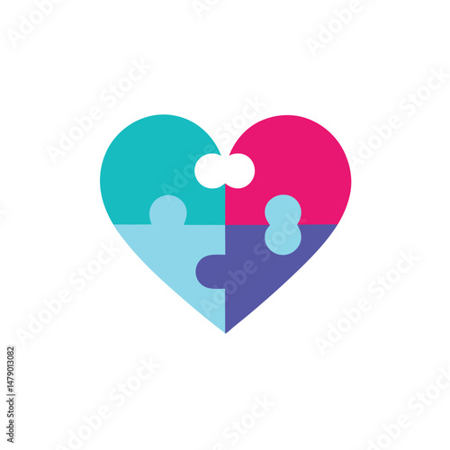 Heart Puzzle Care Mental Health Logo