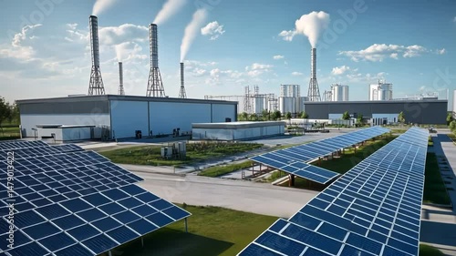 Solar panels and industrial facility