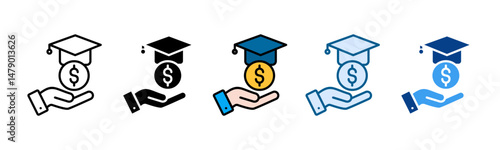 Tuition Reimbursement Icon Set Multiple Style Collection