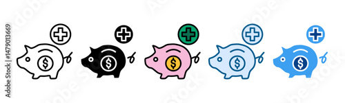 Health Savings Account (HSA) Icon Set Multiple Style Collection