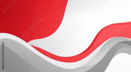 Free Download Abstract design with flowing shapes in red and gray. - GFXLoad