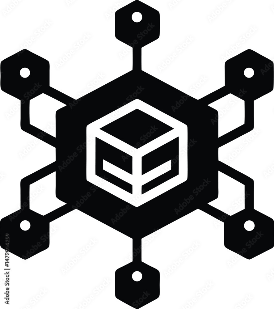 Obraz premium Blockchain icon vector