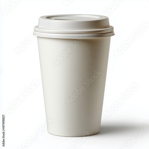 Wallpaper Mural Plain white paper coffee cup on plain bright white background no shadows, disposable drinkware, realistic product photo Torontodigital.ca