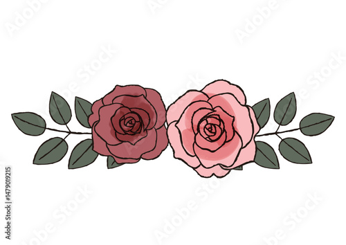 二輪の赤いバラの花