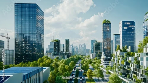 Sustainable cityscape view