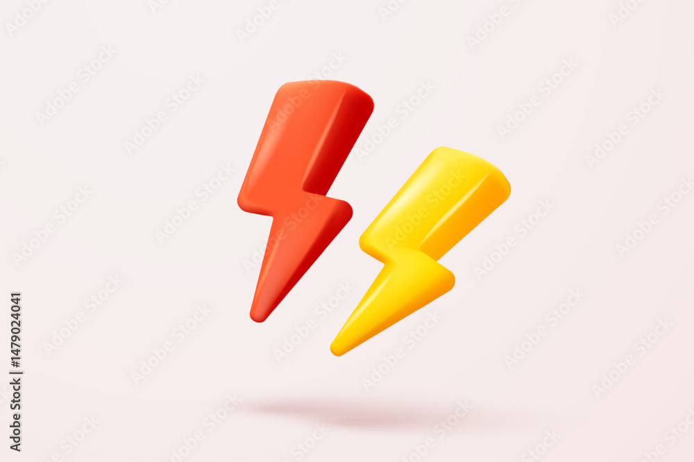 3D thunder bolt icons realistic on white background. symbol of thunderbolt energy, flash lightning, danger and power. Simple lightning strike emblem. 3d powerful charge icon vector render illustration 3D thunder bolt icons realistic on white background. symbol of thunderbolt energy, flash lightning, danger and power. Simple lightning strike emblem. 3d powerful charge icon vector render illustration