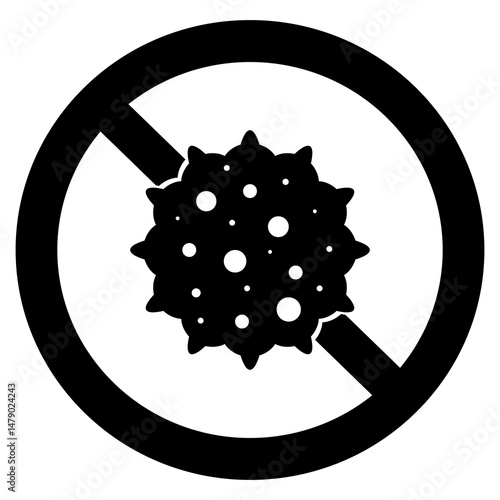 Antibacterial and antiviral defense sign. Germs and microbe icon sign. Vector illustration design.