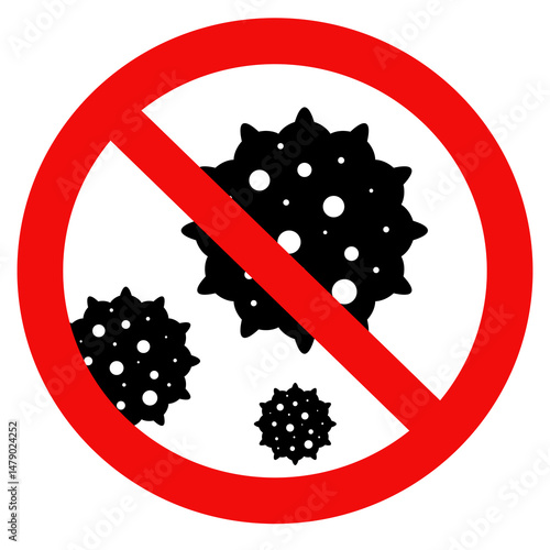 Antibacterial and antiviral defense sign. Germs and microbe icon sign. Vector illustration design.