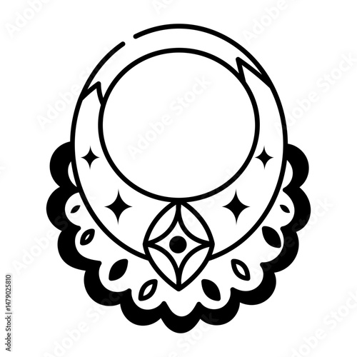 A hand drawn style icon depicting nose ring