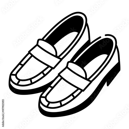 A sketchy style icon of loafers
