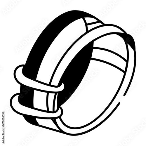 A hand drawn style icon depicting bangle 
