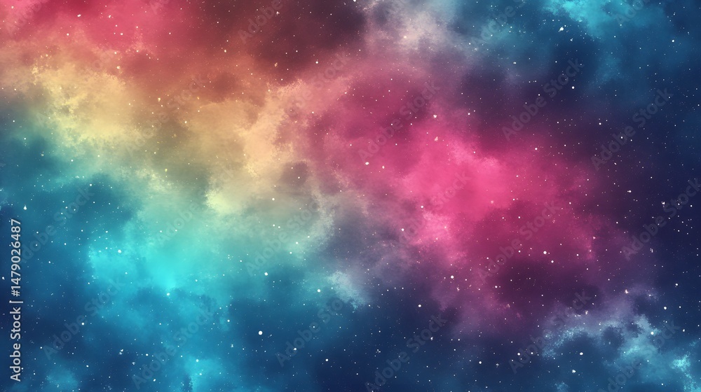 Fototapeta premium Vibrant cosmic nebulae with scattered starlight.